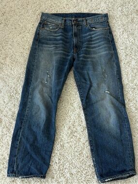 R13 Women's Dark Blue Distressed Boyfriend Jeans 28